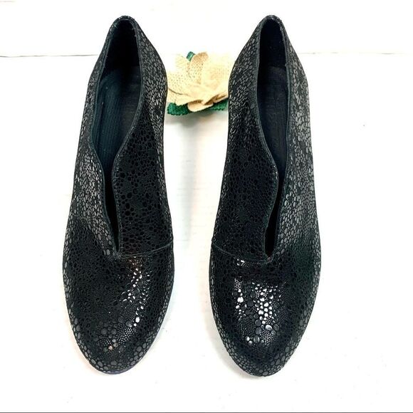 5028 Artisan Crafted Black Sparkle Textured Cut Out Ankle Bootie 6.5 - Picture 6 of 12